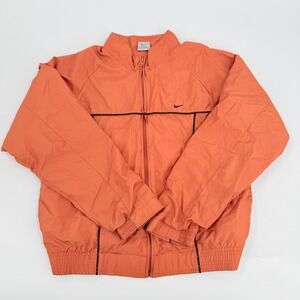 Nike Jacket Windbreaker Track Full Zip Y2K Kids Size Medium 8-10 Orange Black